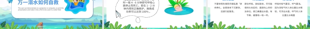 卡通风防溺水措施六不准PPT模板.pptx