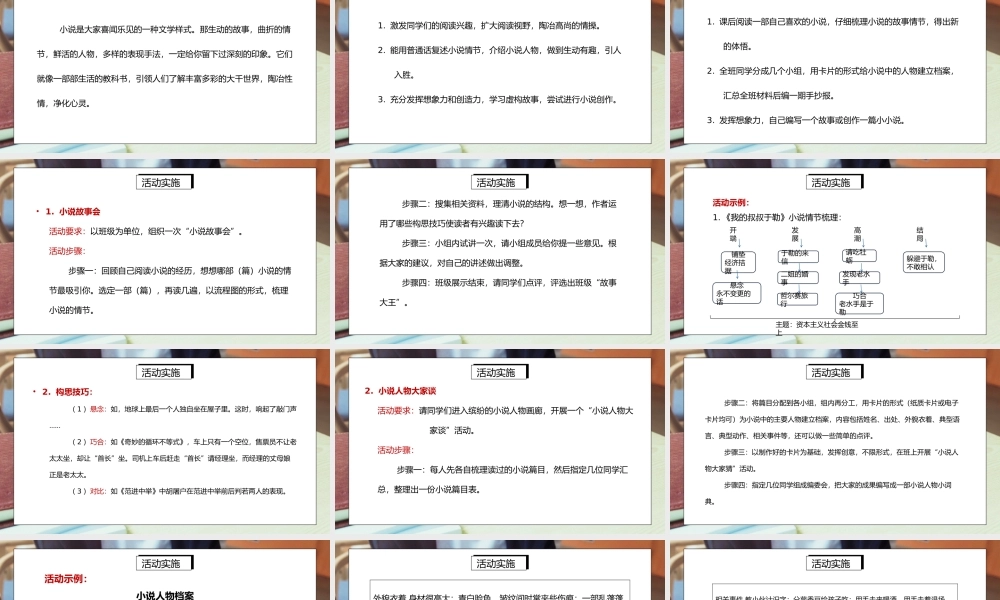 部编版九年级语文上册综合性学习《走进小说天地》PPT课件.pptx