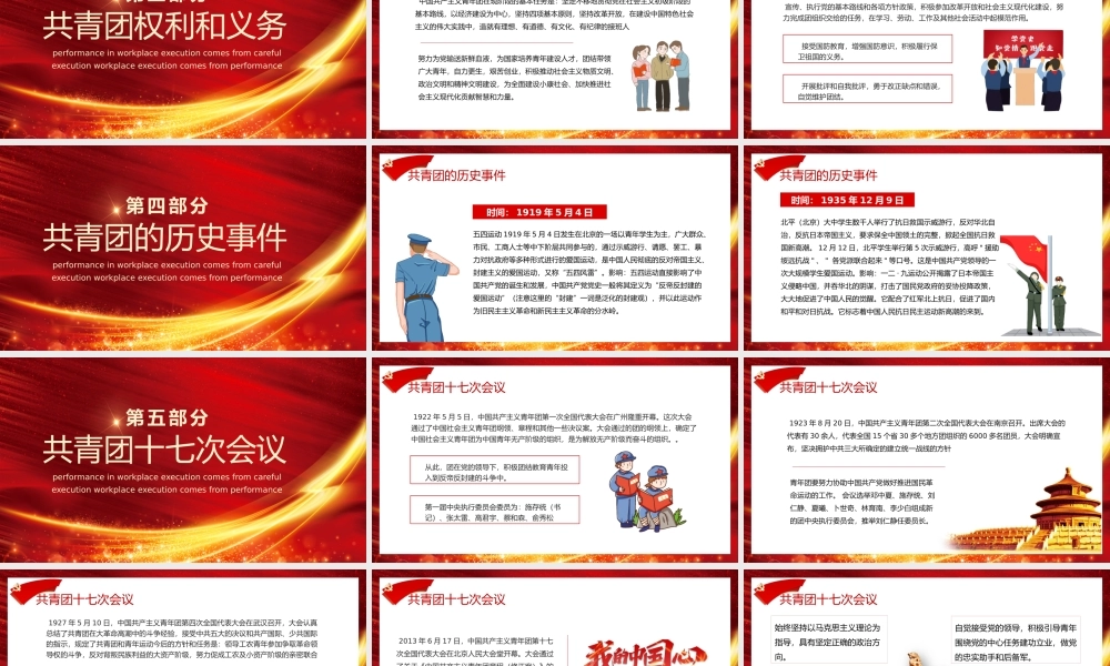 红色共青团的光辉历史优良传统艰苦奋斗努力拼搏动态PPT模板.pptx