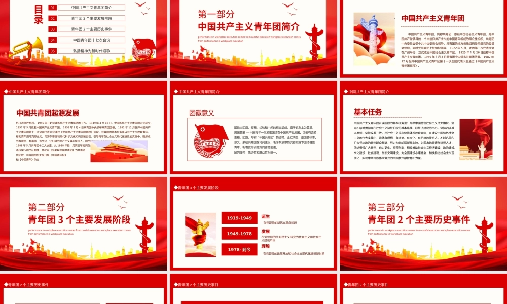 建团100周年团课中国共青团发展历程团委团支部团员2022年团史知识专题辅导PPT课件（带内容）.ppt