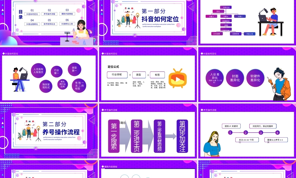 抖音IP孵化指南-抖音如何定位养号操作流程及孵化工具PPT课件（带内容）.pptx