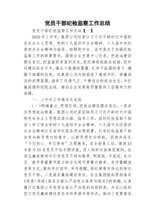 党员干部纪检监察工作总结.doc