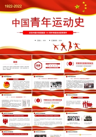 中国青年运动史-五四以来党领导下的青年运动的光辉历程PPT课件（带内容）.ppt