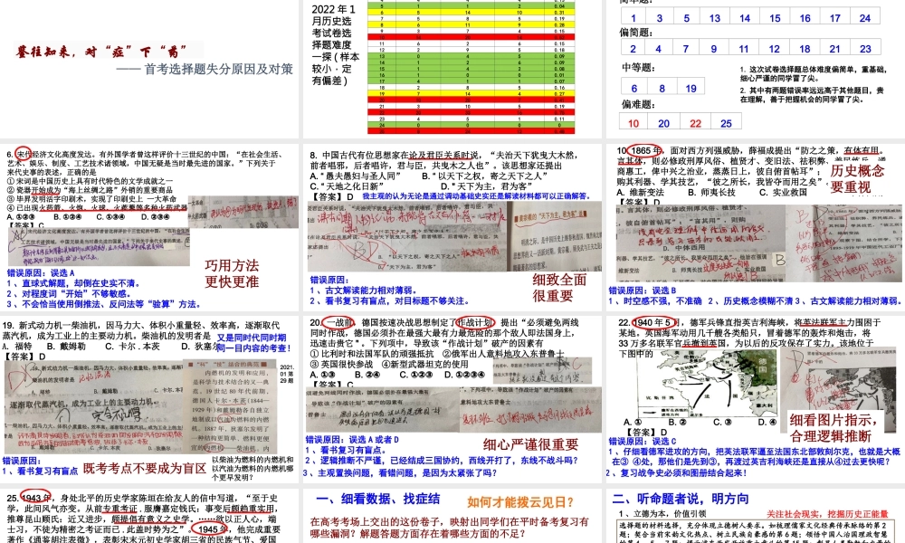 高考历史首考选择题失分原因及对策.pptx