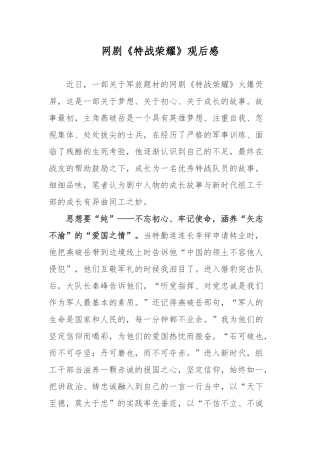 网剧《特战荣耀》观后感.docx