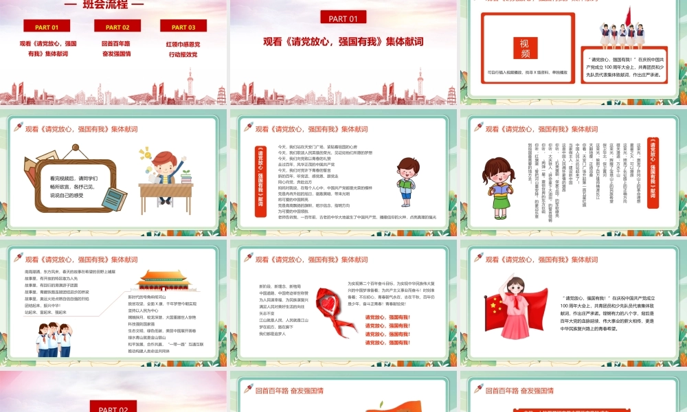 专题学习《请党放心 强国有我》主题班会重点学习PPT.pptx