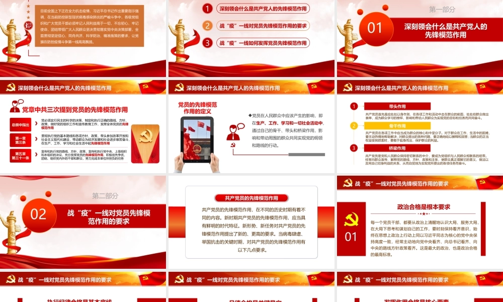 《党员先锋模范作用》简版PPT.pptx