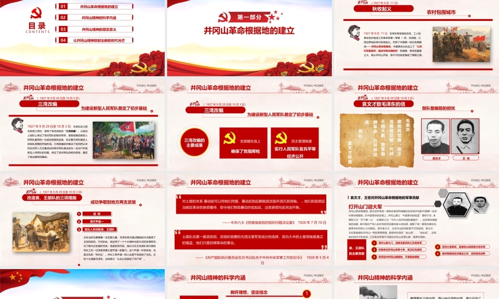 内容型-《井冈山精神》党课学习PPT.pptx