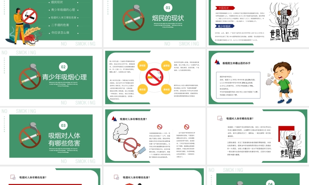 2022世界无烟日-禁烟戒烟世界无烟日主题班会PPT课件（带内容）.ppt