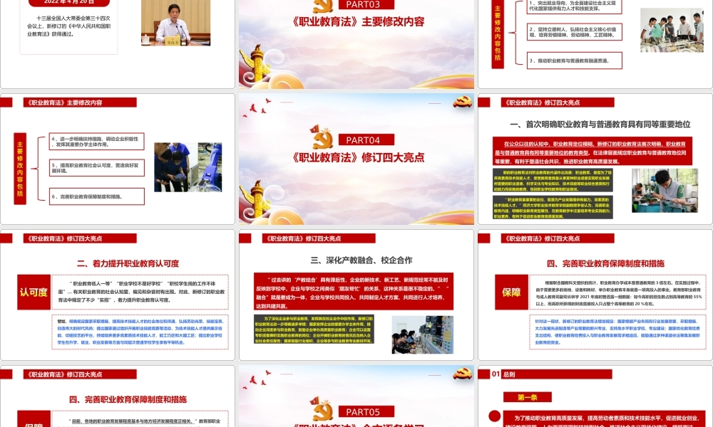 学习2022年中华人民共和国职业教育法《职业教育法》重点PPT.ppt