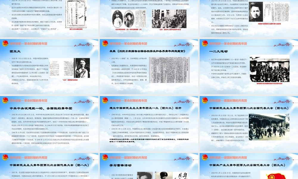 完整版《党领导下中国青年运动的百年历程》团课全文PPT.pptx