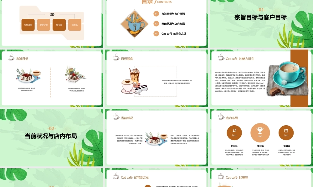 《猫咪主题咖啡店创业》工作总结ppt完整内容版（演讲版）.pptx