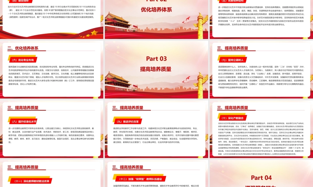 《关于促进新时代文化艺术职业教育高质量发展的指导意见》PPT课件（带内容）.pptx