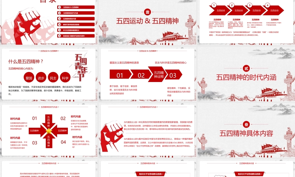 2022传承五四精神党课培训PPT课件.pptx