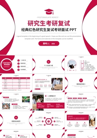研究生复试考研面试完整内容PPT模板(含具体内容).pptx