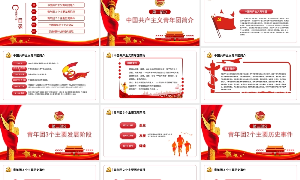 建团100周年团史知识-中国共青团发展历程PPT课件（带内容）.ppt