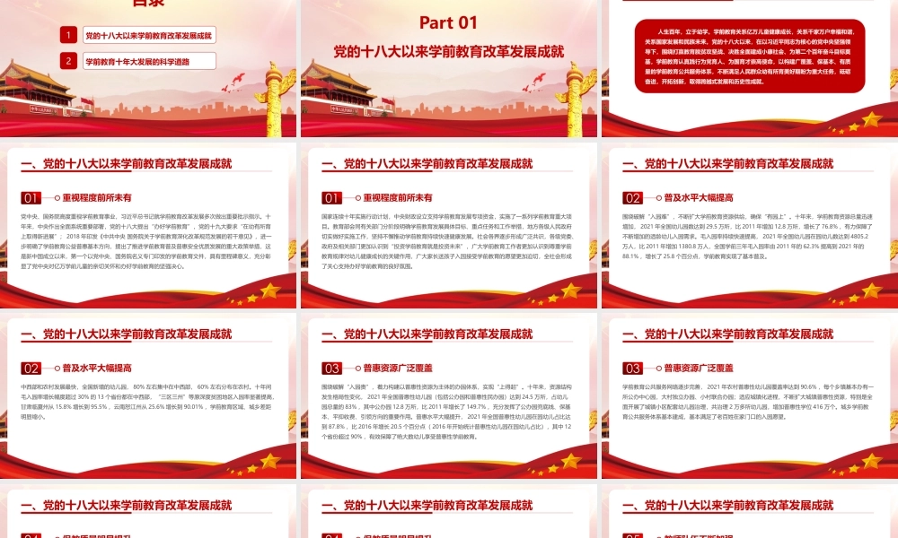 《党的十八大以来学前教育改革发展成效》PPT课件（带内容）.pptx