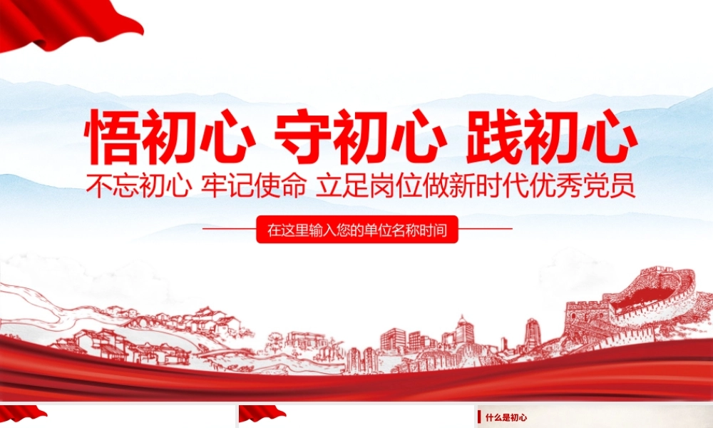 “悟初心 守初心 践初心 ”党课学习PPT课件.pptx