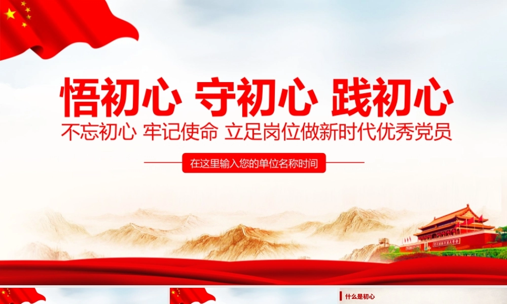 全文详解《悟初心 守初心 践初心 》党课精品ppt.pptx