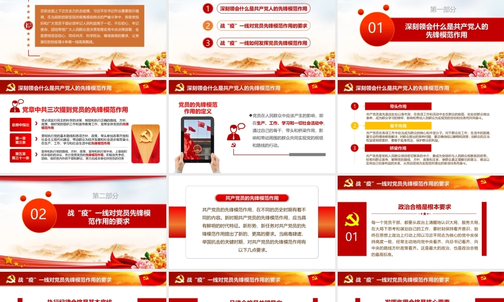 学习党员先锋模范作用PPT.pptx