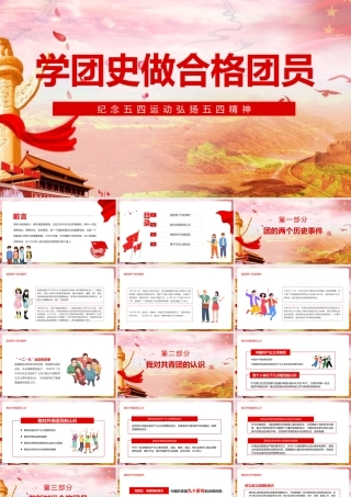 《弘扬五四精神学团史做合格团员》党课培训PPT.pptx
