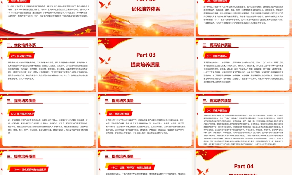 2022年《关于促进新时代文化艺术职业教育高质量发展的指导意见》摘要PPT课件.pptx