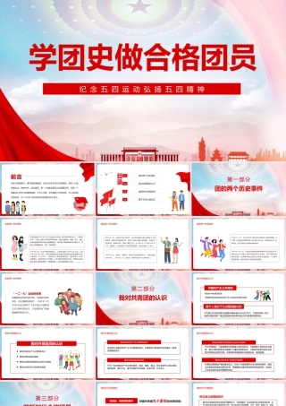 2022弘扬五四精神学团史做合格团员重点学习PPT课件.pptx