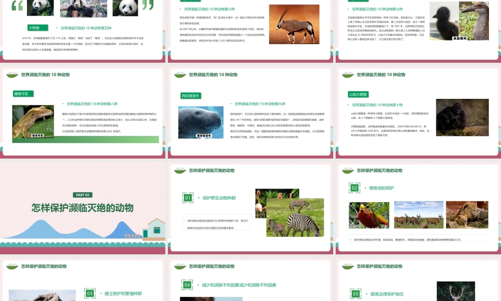 濒临灭绝动物保护完整学习ppt(含内容）.pptx