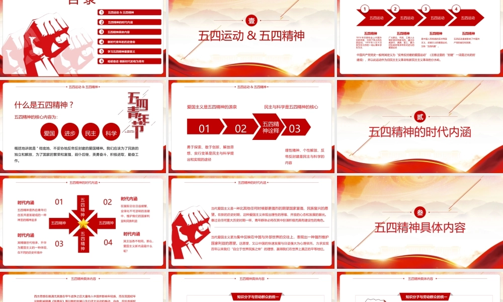 2022《传承五四精神》PPT课件（带内容）.pptx
