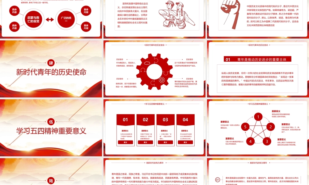 2022《传承五四精神》PPT课件（带内容）.pptx