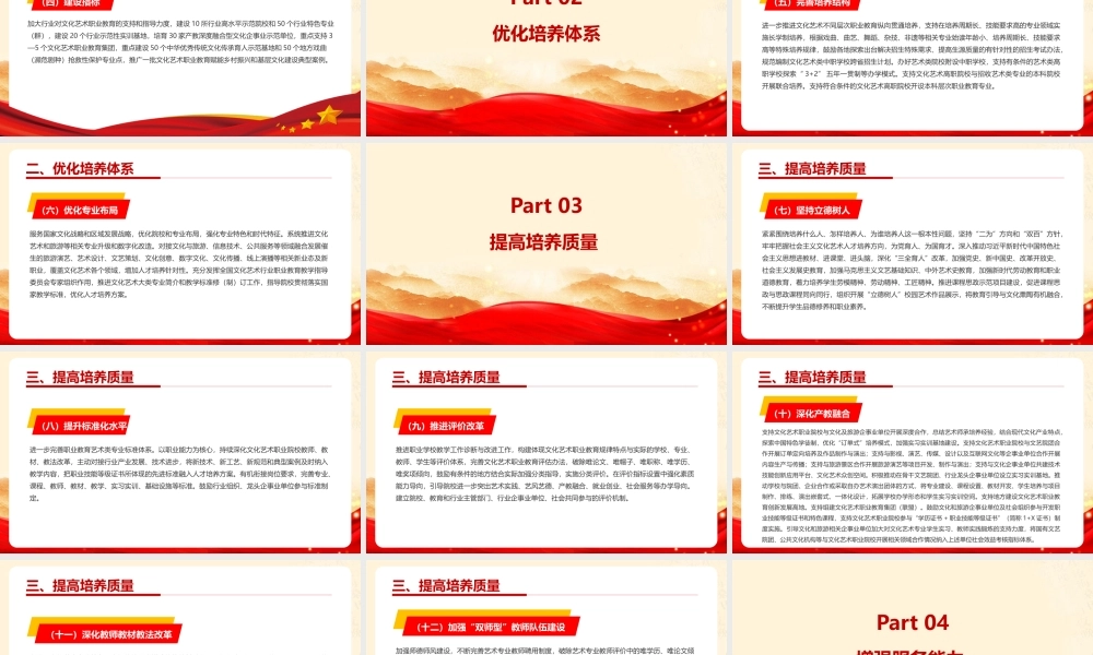 2022年《关于促进新时代文化艺术职业教育高质量发展的指导意见》微党课PPT课件.pptx