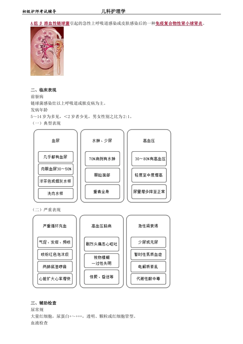 初级护师-儿科护理学 第九章　泌尿系统疾病患儿的护理.doc_第2页