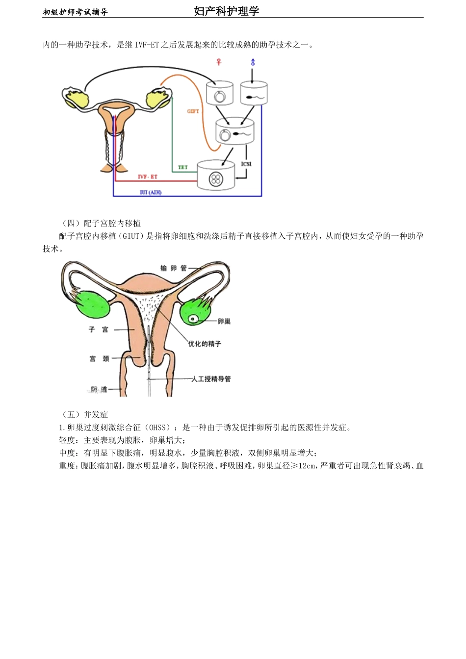 初级护师-妇产科护理学 第十八章　不孕症妇女的护理.doc_第3页
