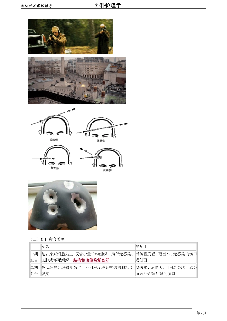 初级护师-外科护理学 第十一章　损伤病人的护理.doc_第2页