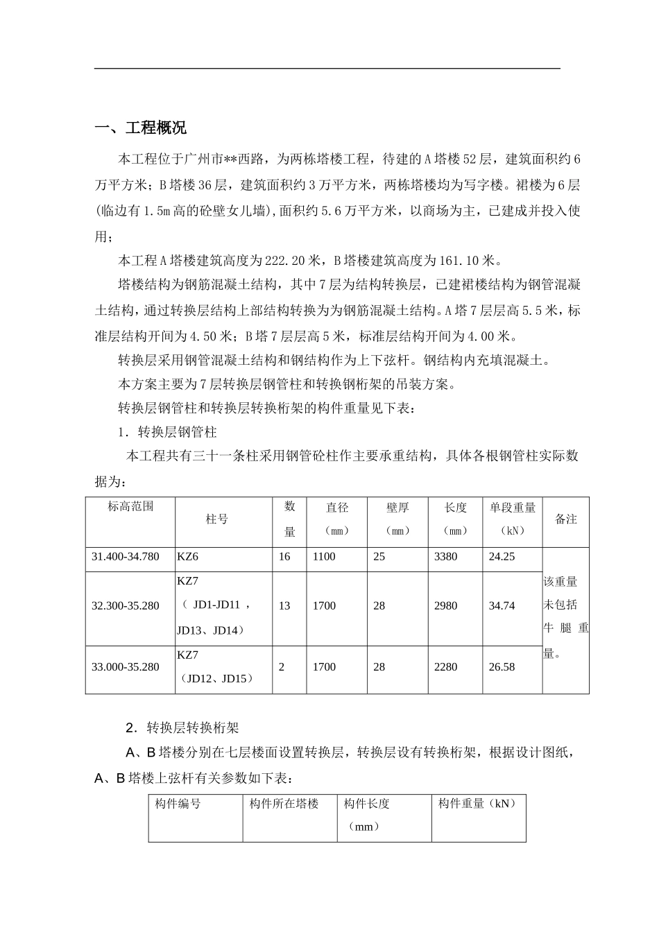 转换层钢管柱和转换钢桁架的吊装方.doc_第3页