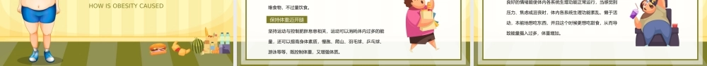 绿色卡通风511世界防治肥胖日PPT课件（带内容）.pptx