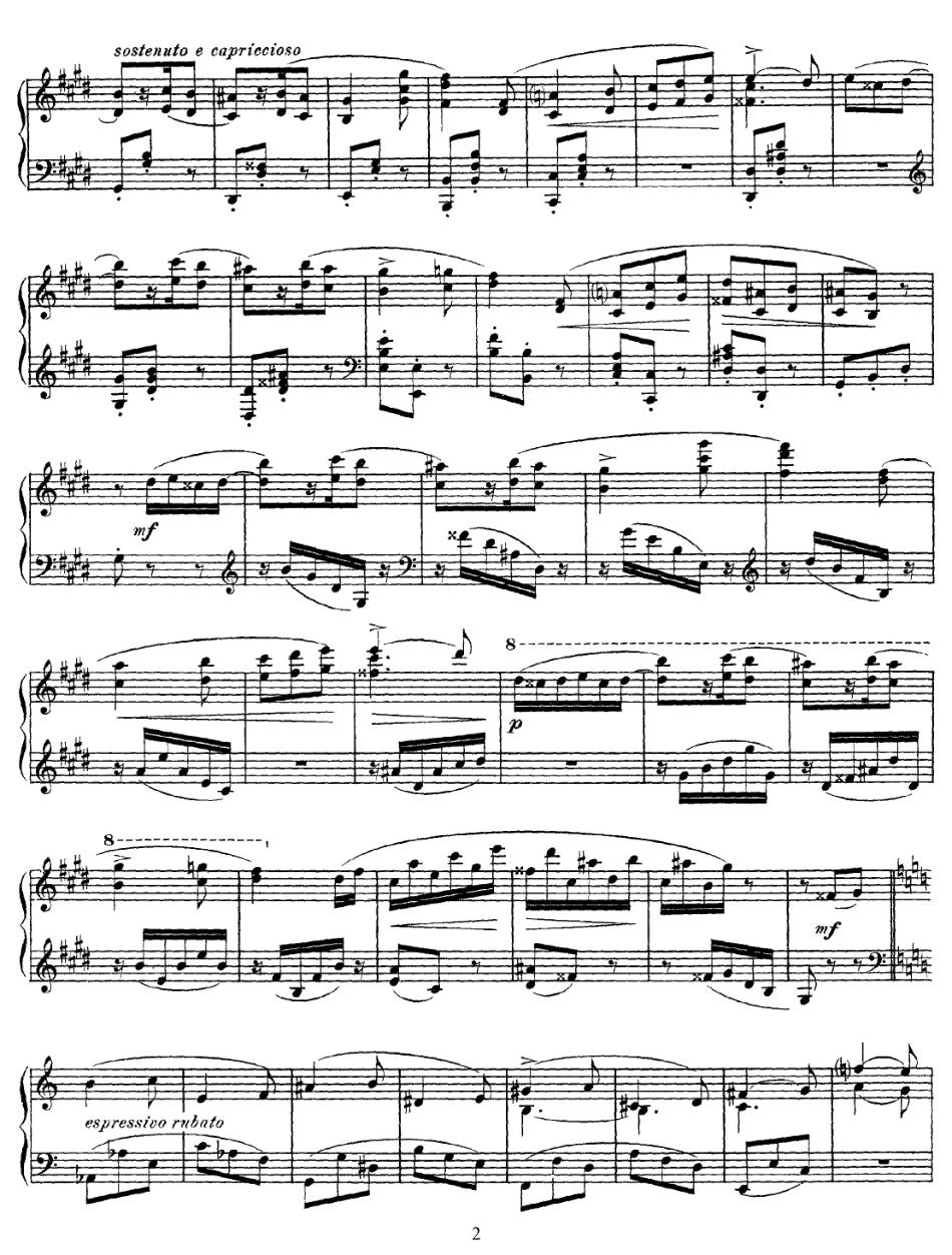 伤感圆舞曲 Valse Langoureuse, Op 120.pdf_第2页