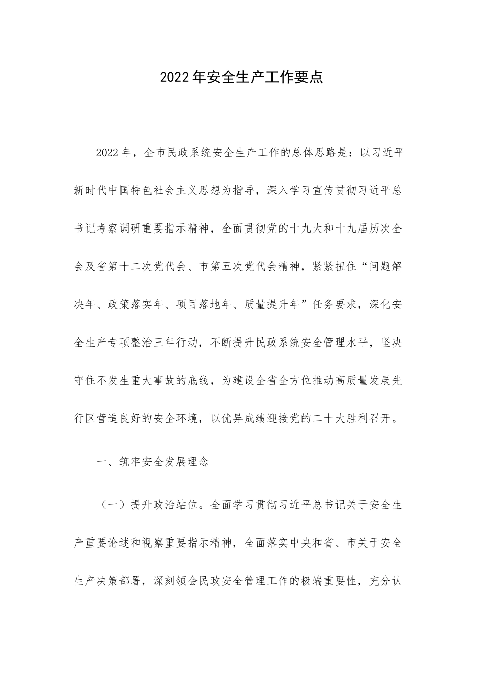 2022年安全生产工作要点.docx_第1页