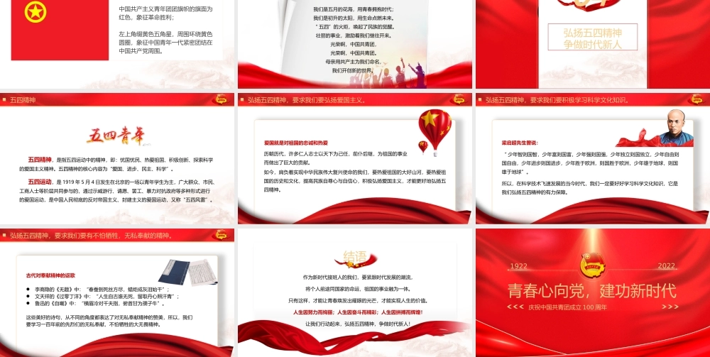 庆祝建团100周年-弘扬五四精神永远跟党走奋进新征程ppt课件（带内容）.pptx