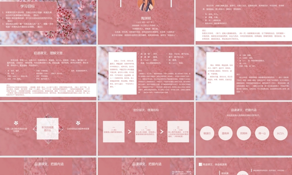 初中语文八年级《桃花源记》教育教学PPT课件（带内容）.pptx