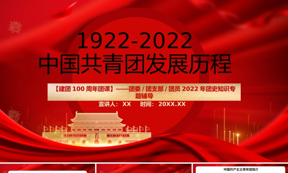 红色建团100周年团课中国共青团发展历程动态PPT模板 (2).pptx