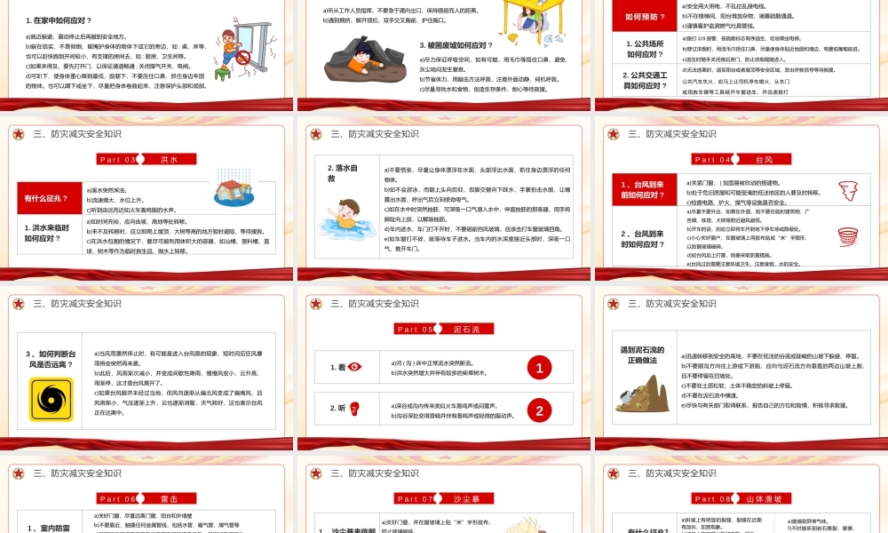 红色党政风全国防灾减灾日PPT模板.pptx