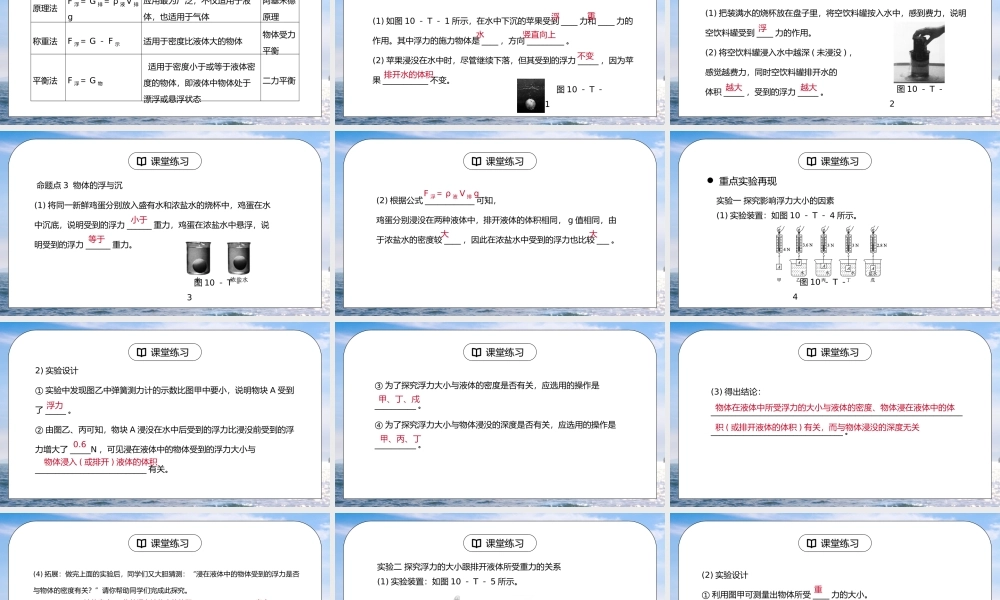 人教版八年级下册物理第四单元《浮力-分类综合训练》PPT课件.pptx