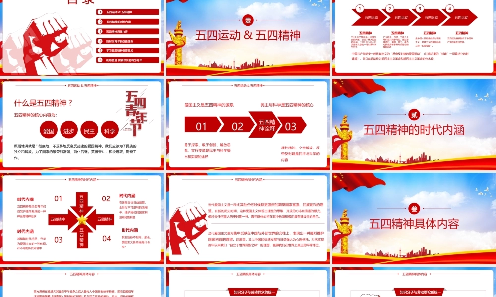 2022《传承五四精神》主要内容PPT课件.pptx