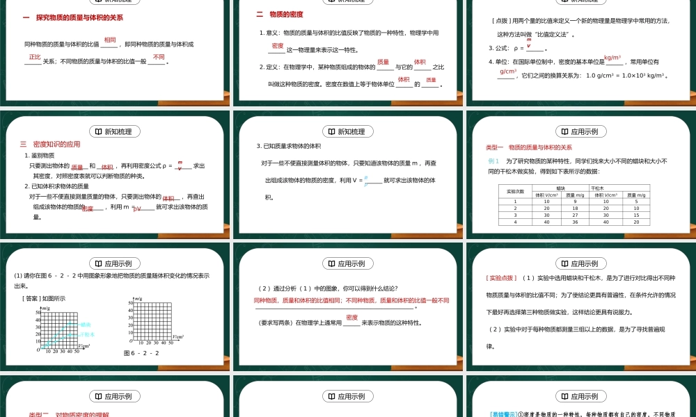人教版八年级上册物理第六单元《质量与密度-密度》PPT课件.pptx