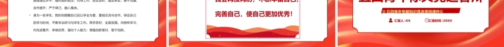 红色五四青年标兵竞选答辩PPT模板.pptx