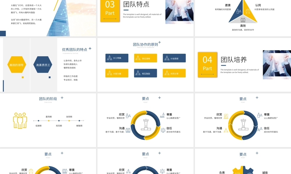 黄色简约商务团队合作培训PPT模板.pptx