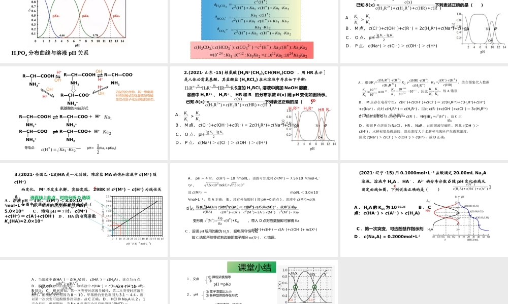 高考化学微专题复习电解质溶液分布分数类题型的解题策略.pptx
