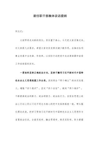 新任职干部集体谈话提纲.docx
