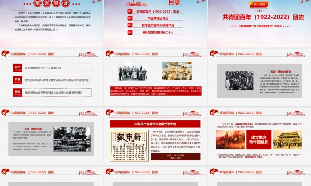 学习永远跟党走—党领导下中国青年运动的百年历程青年运动史PPT.pptx